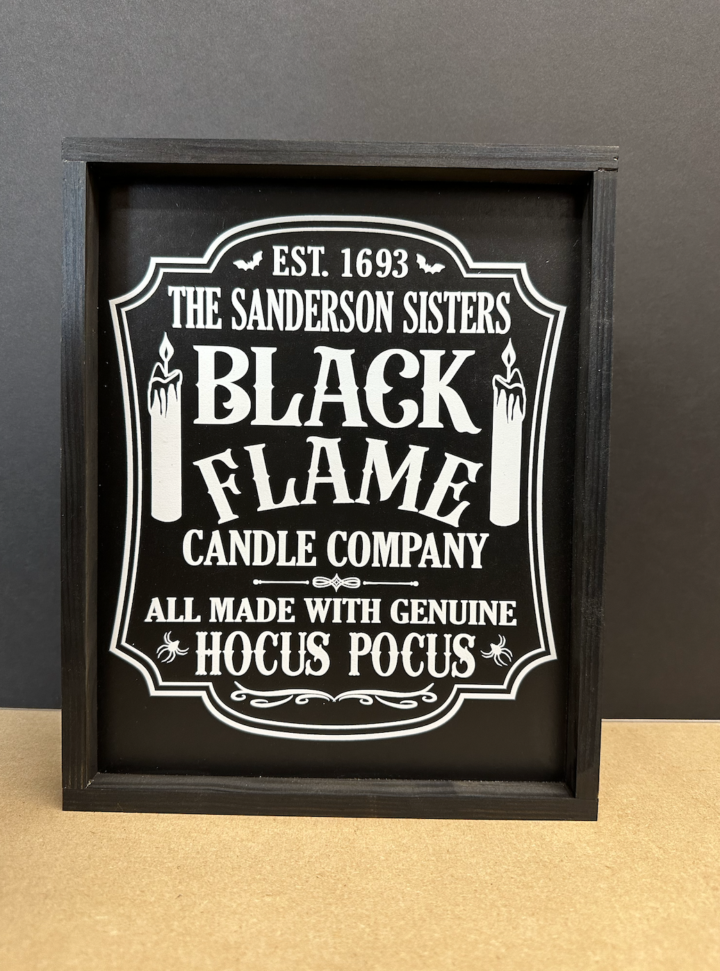Black flame candle co sanderson sisters hocus pocus 2023 new wood sign