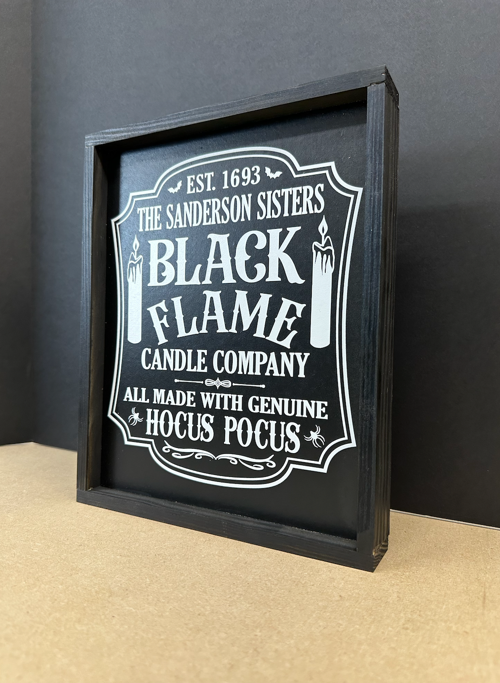 Black flame candle co sanderson sisters hocus pocus 2023 new wood sign