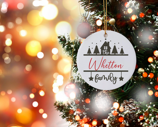 Personalized last name monogram acrylic Ornament; Holiday; Christmas; Gift