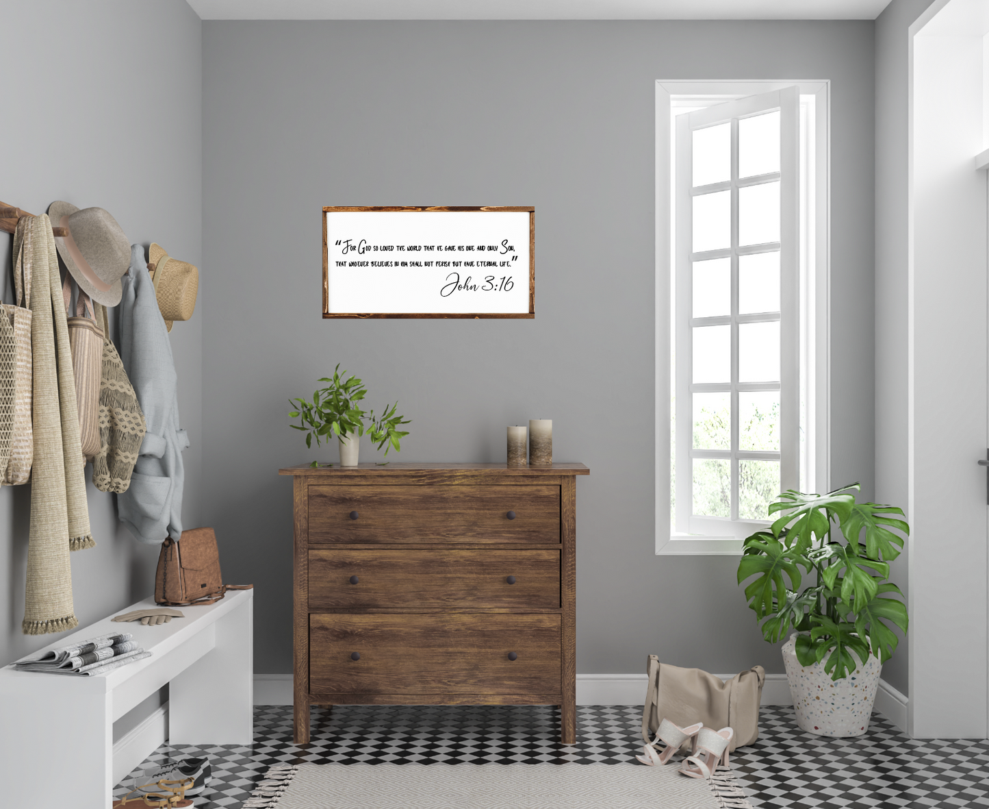 John 3:16 new wood family sign