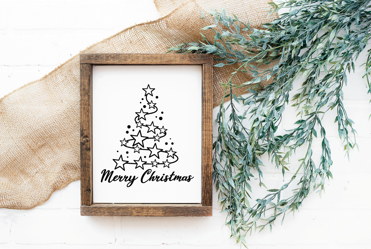 Merry Christmas tree Christmas wood sign