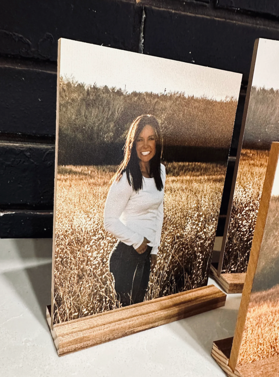 Your Personalized Photos; Removable Shelf Sitter on wood sign for your office, mantle, bedroom, wedding photos, family portrait,