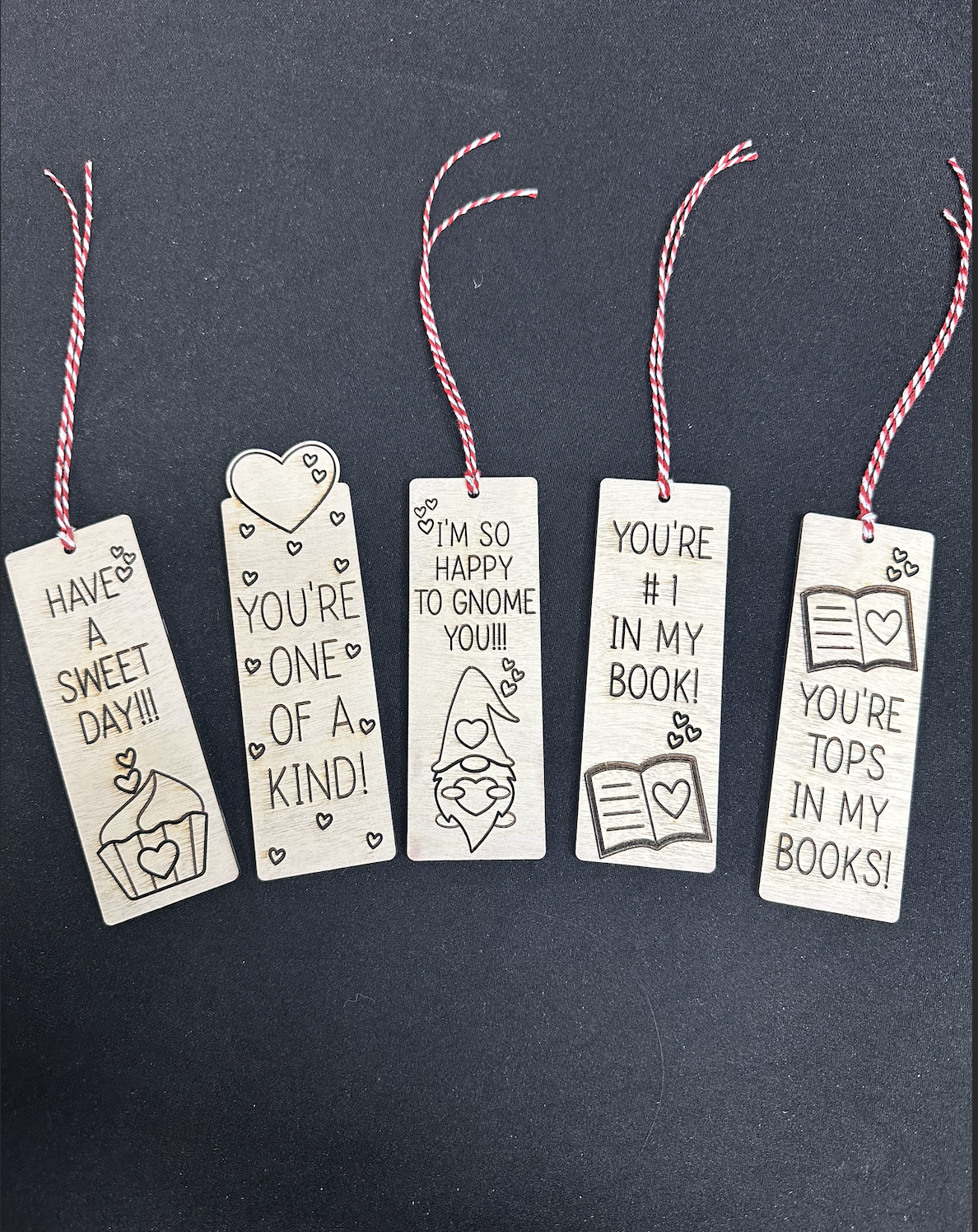Set of 5 Valentine's Day bookmarks Kid's Kit Arts and Craft