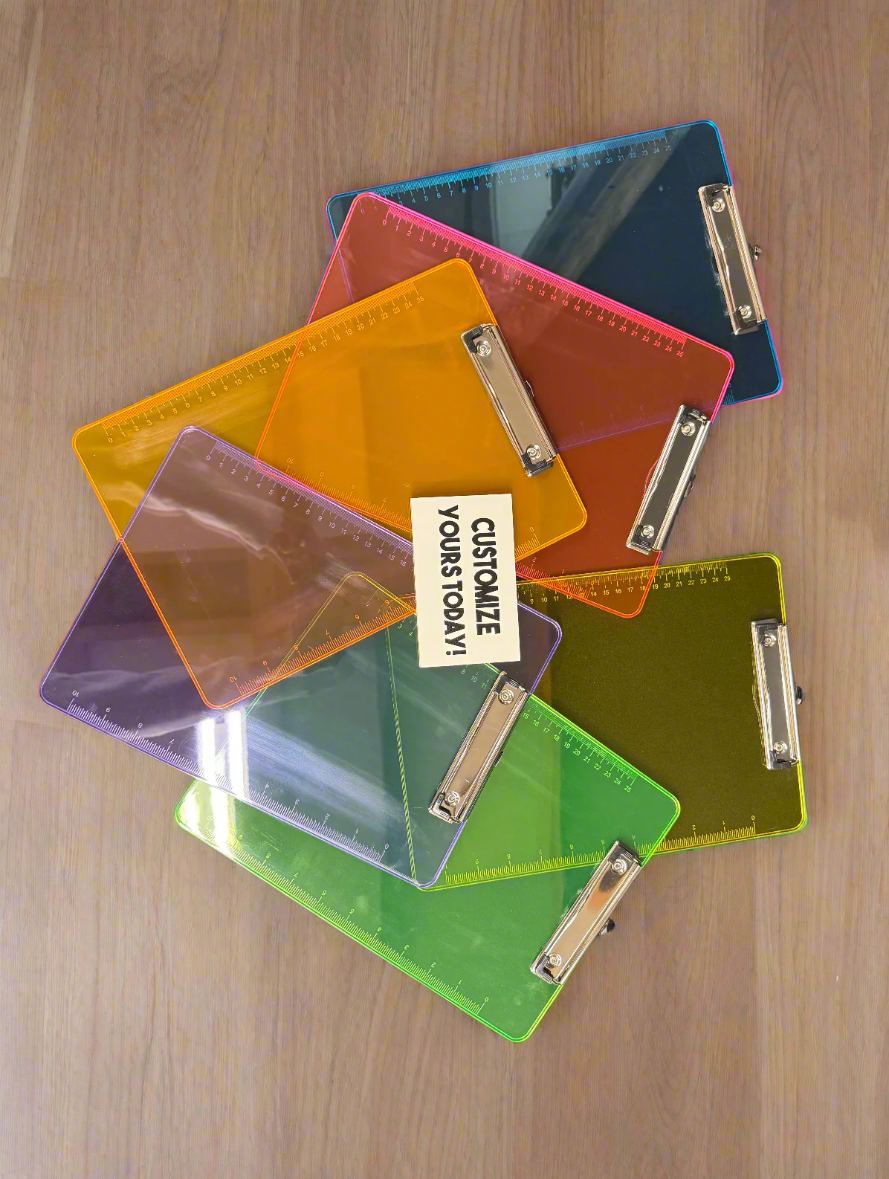 Neon Brights Custom Personalized Teacher Name Clipboards