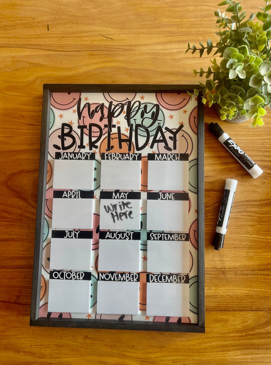 Happy Birthday whiteboard wood sign