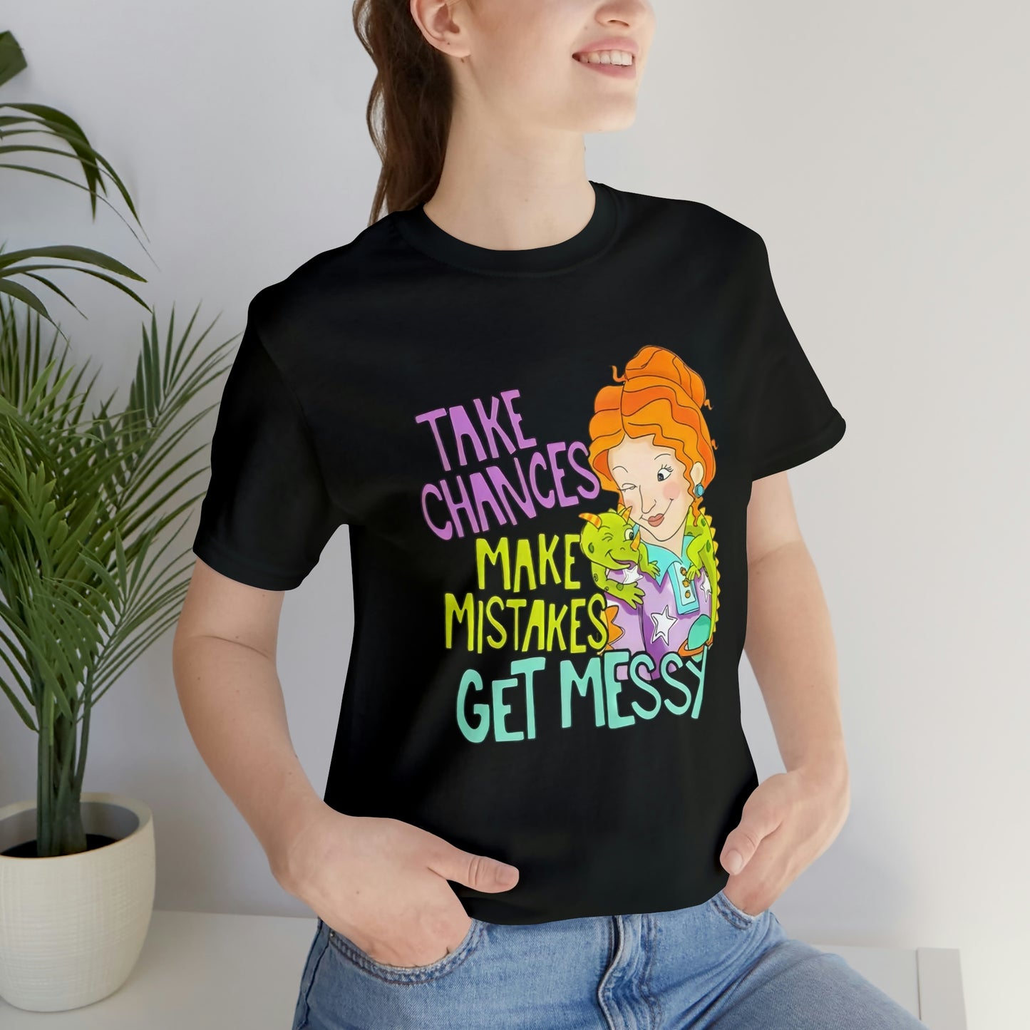 Take Chances ms Frizzle Science Classroom Teacher Shirt Unisex Jersey Short Sleeve Tee