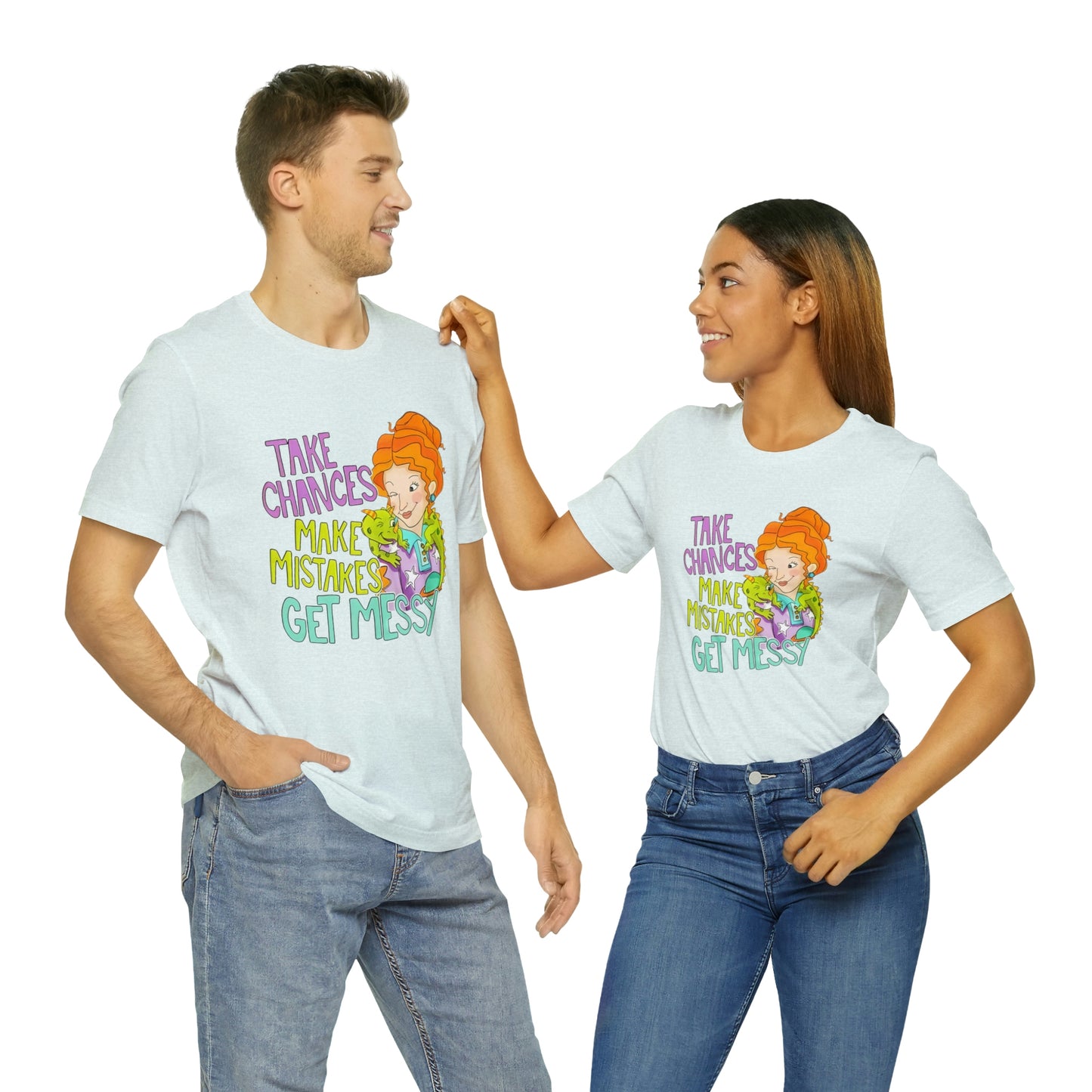 Take Chances ms Frizzle Science Classroom Teacher Shirt Unisex Jersey Short Sleeve Tee