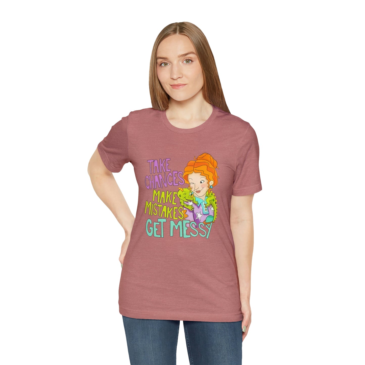 Take Chances ms Frizzle Science Classroom Teacher Shirt Unisex Jersey Short Sleeve Tee