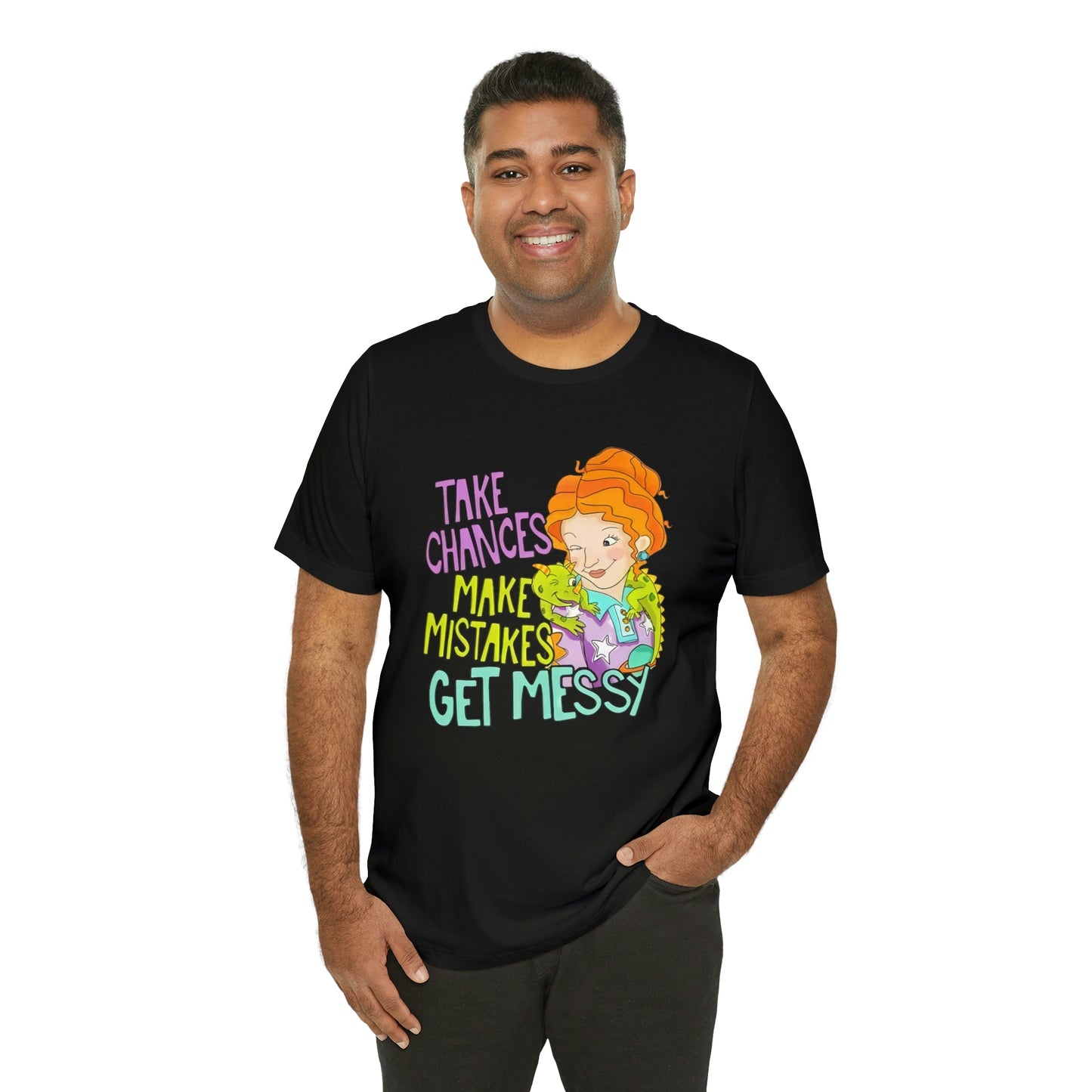 Take Chances ms Frizzle Science Classroom Teacher Shirt Unisex Jersey Short Sleeve Tee