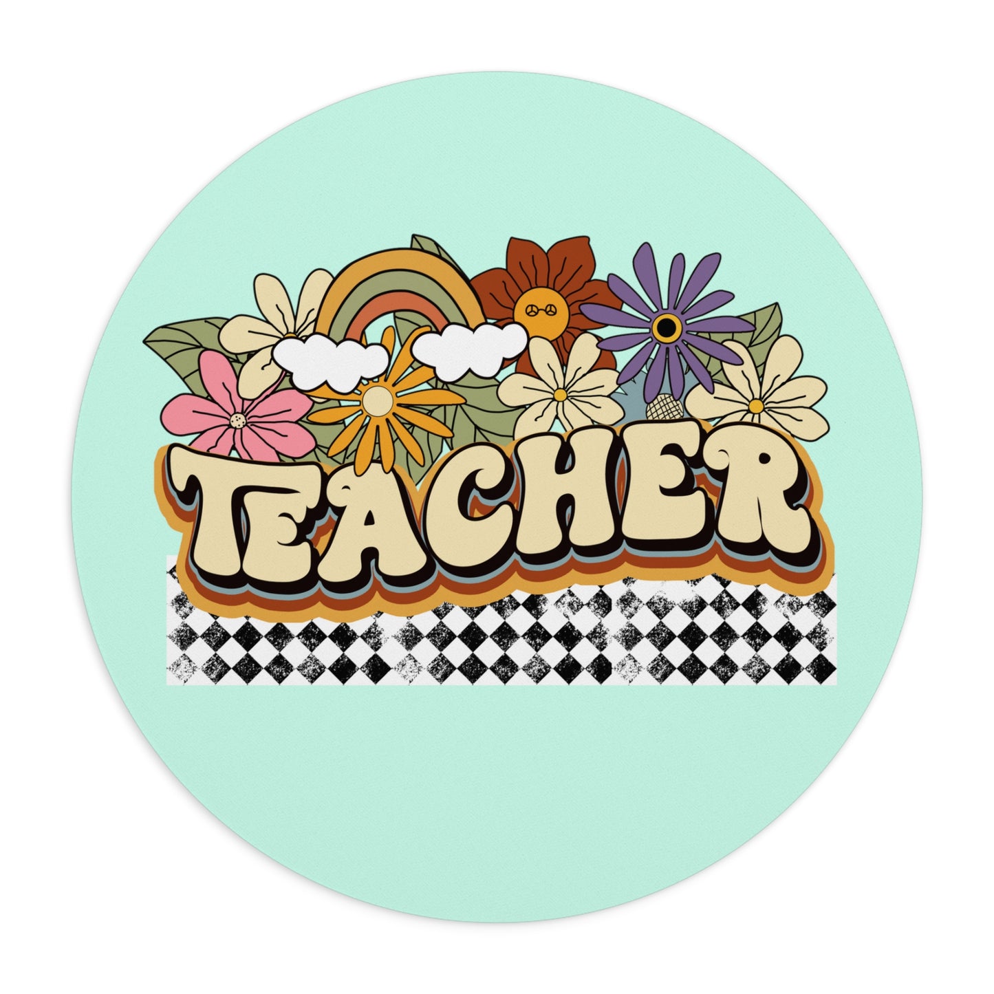 Retro Groovy Teacher Mouse Pad