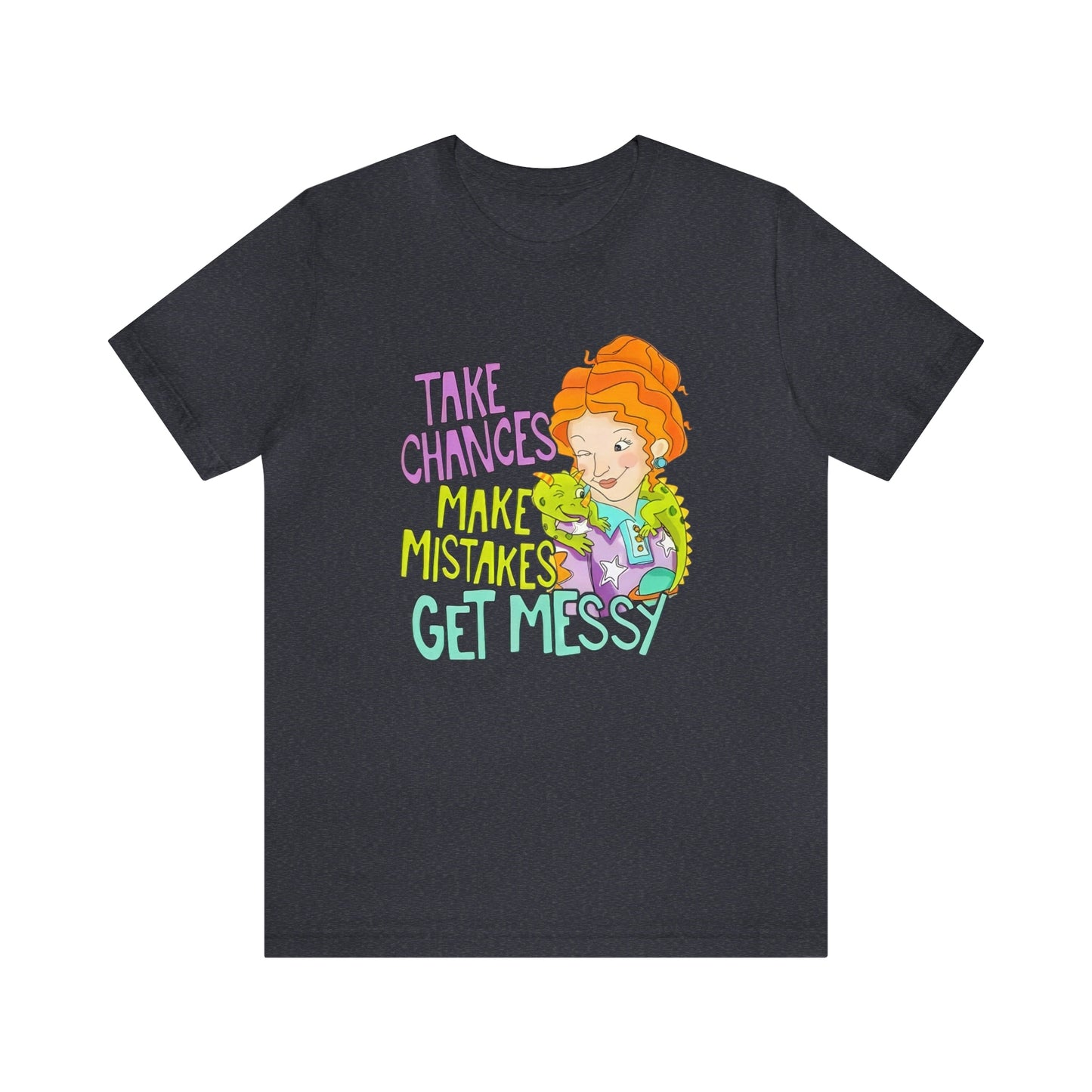 Take Chances ms Frizzle Science Classroom Teacher Shirt Unisex Jersey Short Sleeve Tee