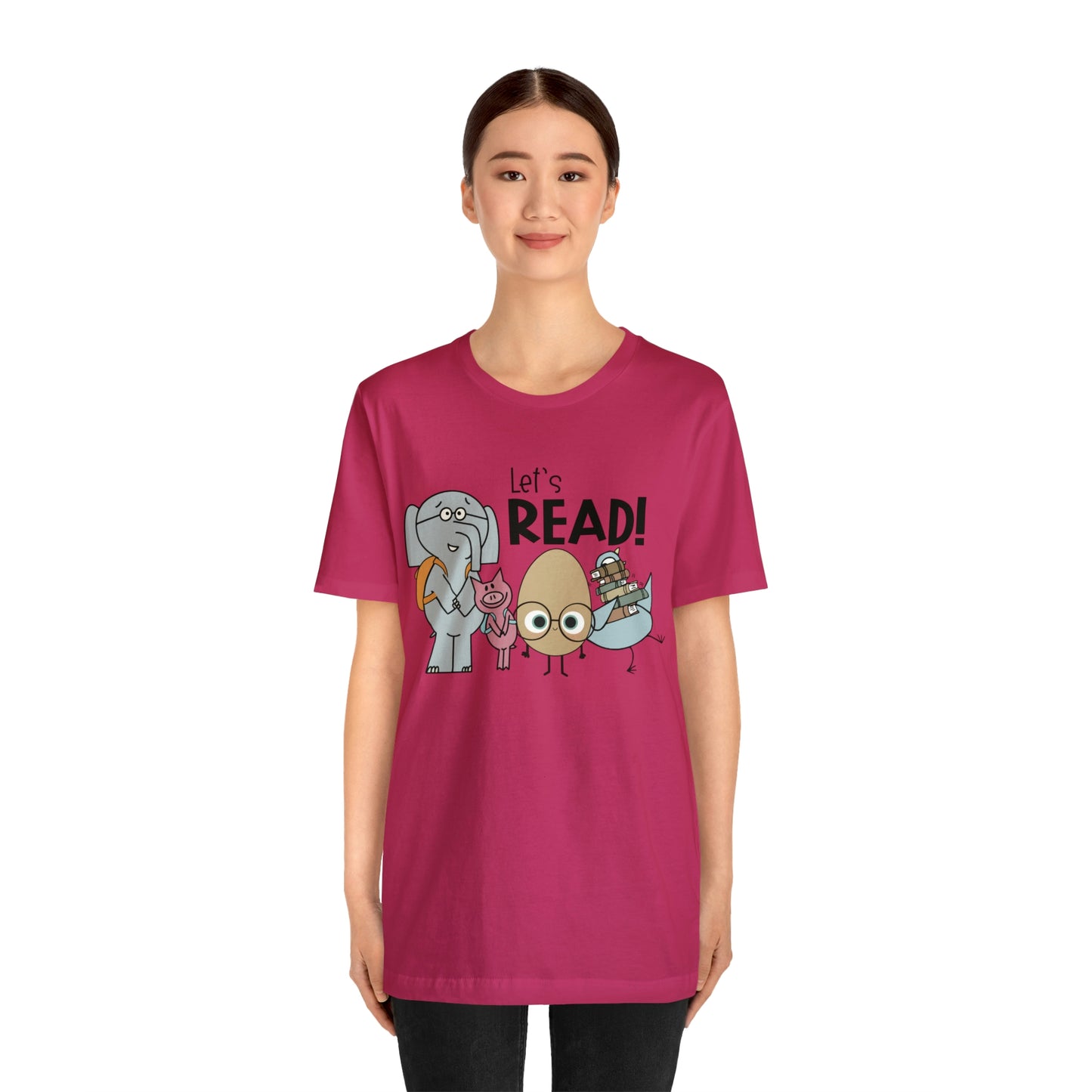 Lets Read Favorite picture book character teacher shirt Unisex Jersey Short Sleeve Tee