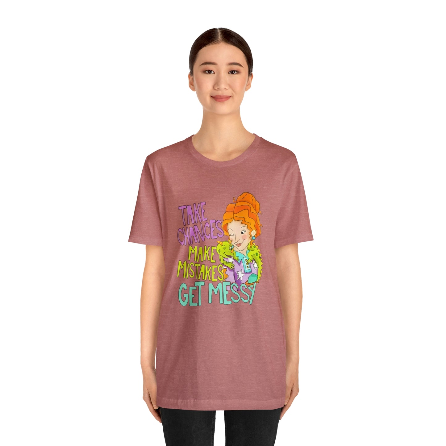 Take Chances ms Frizzle Science Classroom Teacher Shirt Unisex Jersey Short Sleeve Tee