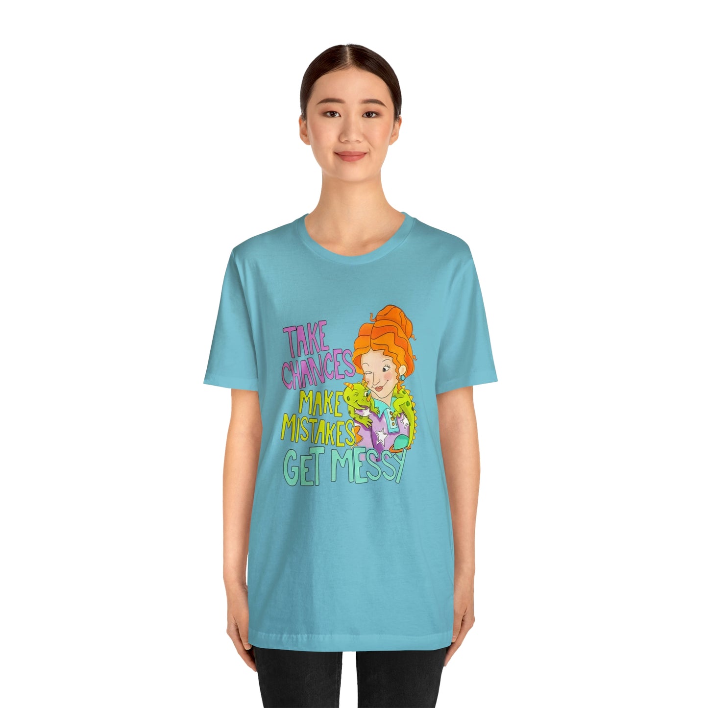 Take Chances ms Frizzle Science Classroom Teacher Shirt Unisex Jersey Short Sleeve Tee