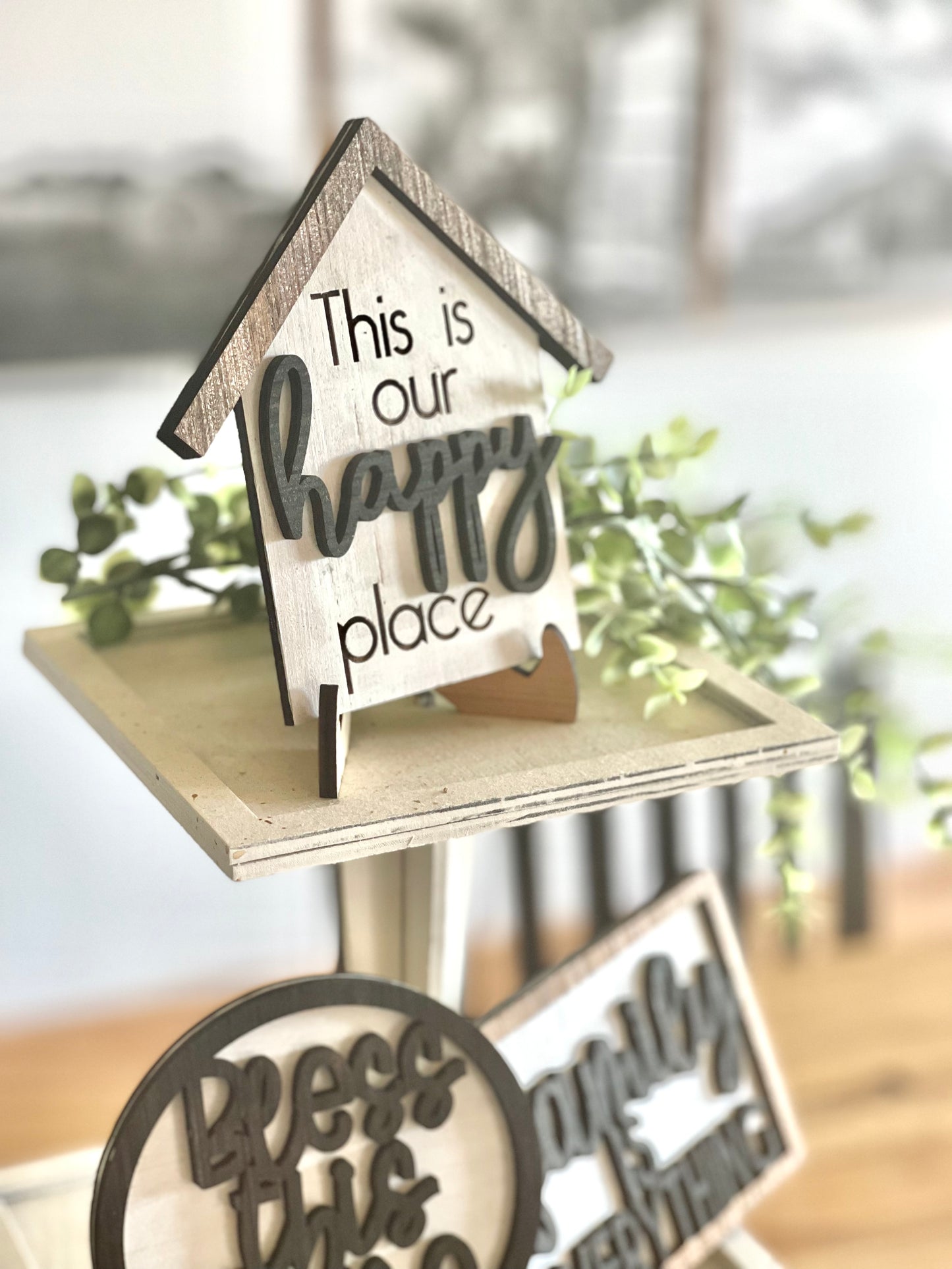 DIY home neutral Tiered Tray