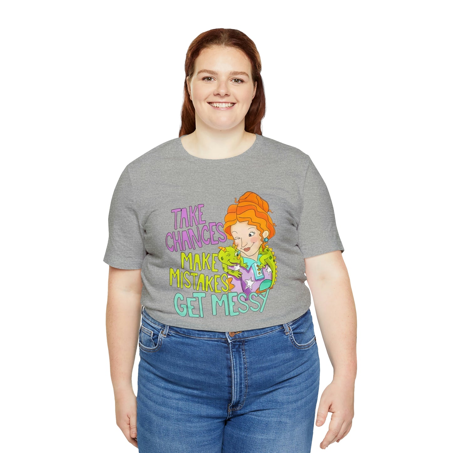 Take Chances ms Frizzle Science Classroom Teacher Shirt Unisex Jersey Short Sleeve Tee