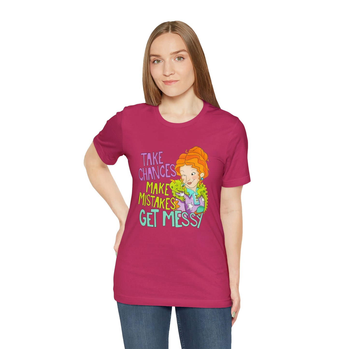 Take Chances ms Frizzle Science Classroom Teacher Shirt Unisex Jersey Short Sleeve Tee