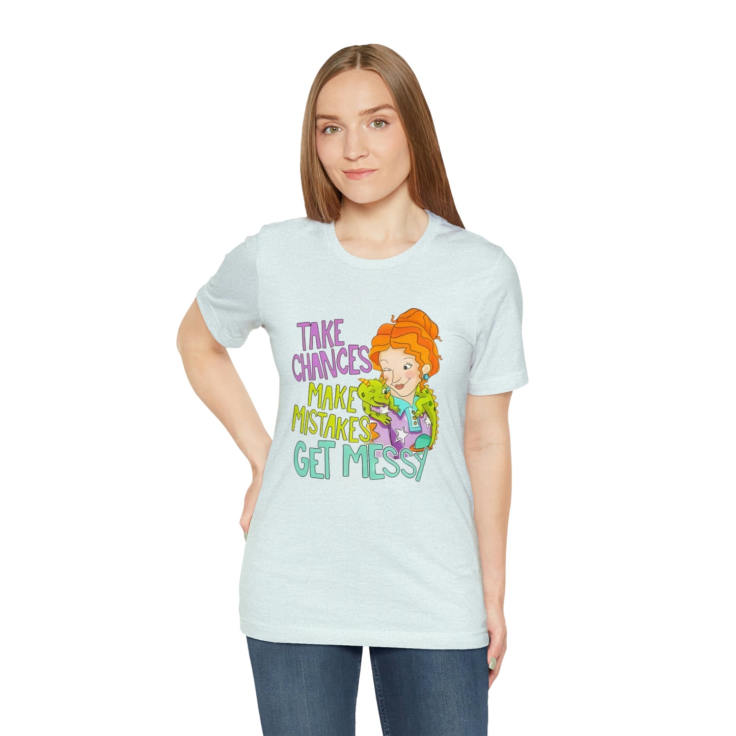 Take Chances ms Frizzle Science Classroom Teacher Shirt Unisex Jersey Short Sleeve Tee