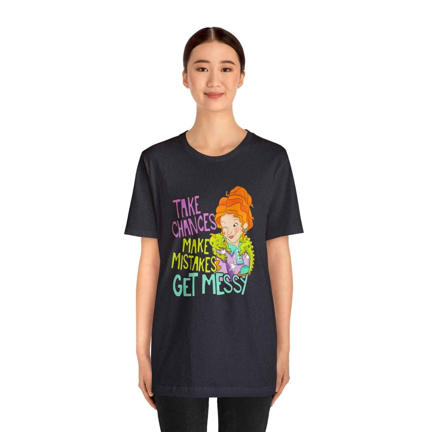 Take Chances ms Frizzle Science Classroom Teacher Shirt Unisex Jersey Short Sleeve Tee