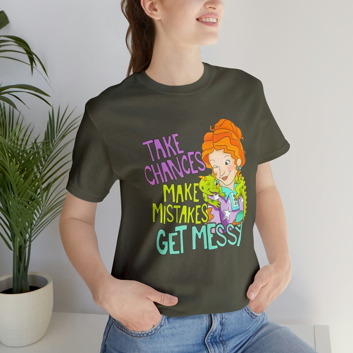 Take Chances ms Frizzle Science Classroom Teacher Shirt Unisex Jersey Short Sleeve Tee