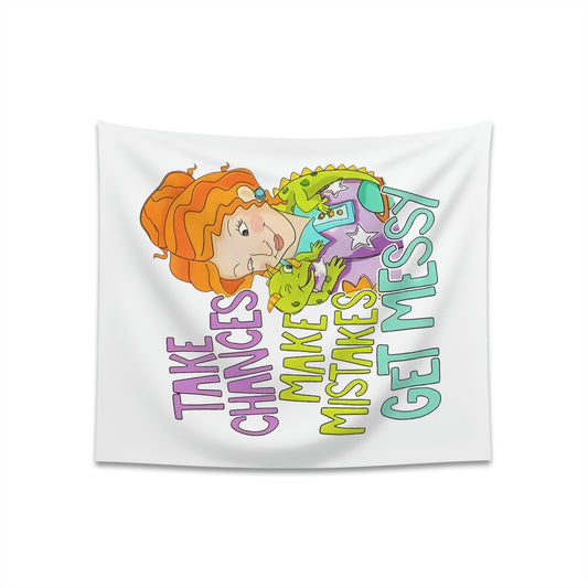 Take Chances Make mistakes Get Messy ms Frizzle Printed Wall Tapestry