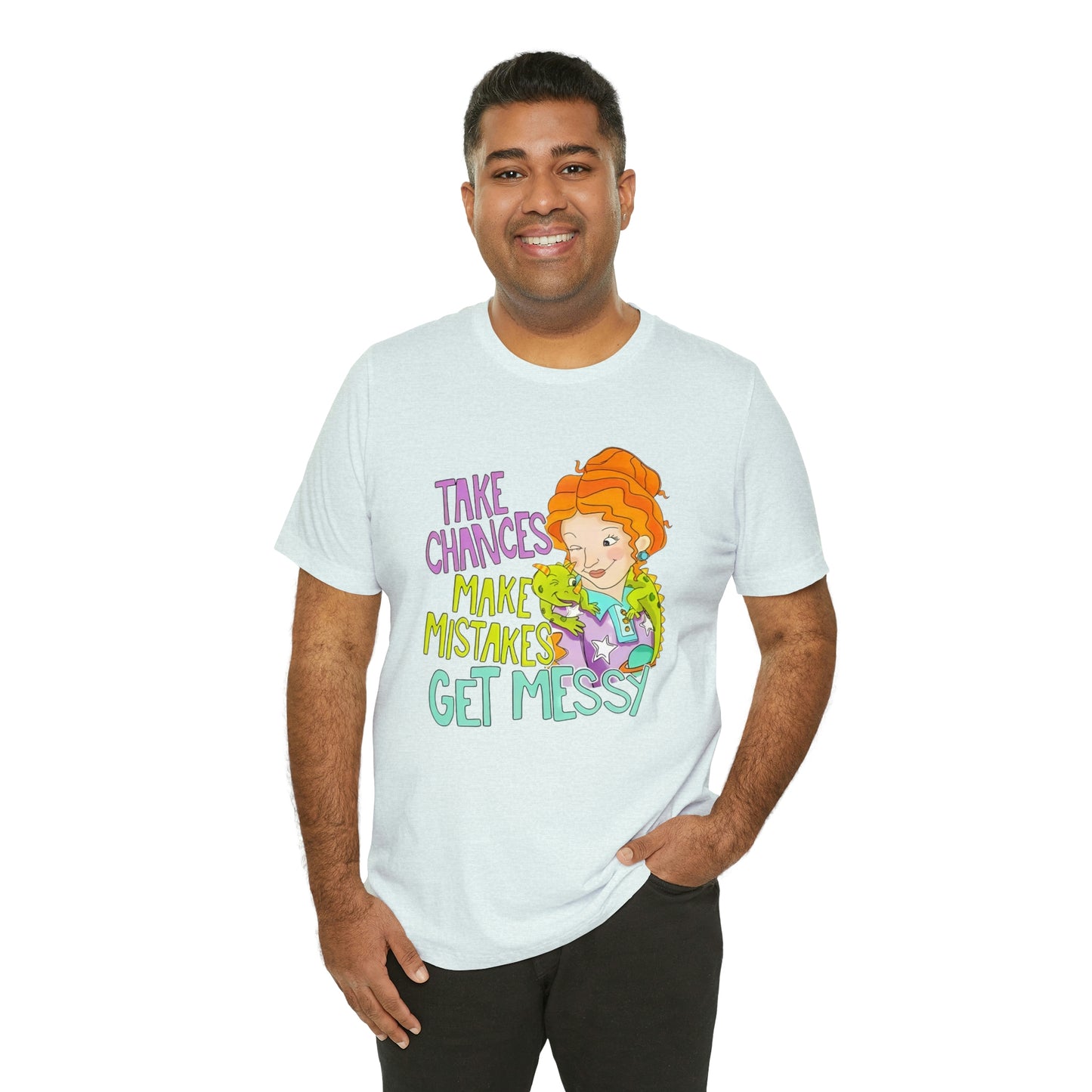 Take Chances ms Frizzle Science Classroom Teacher Shirt Unisex Jersey Short Sleeve Tee