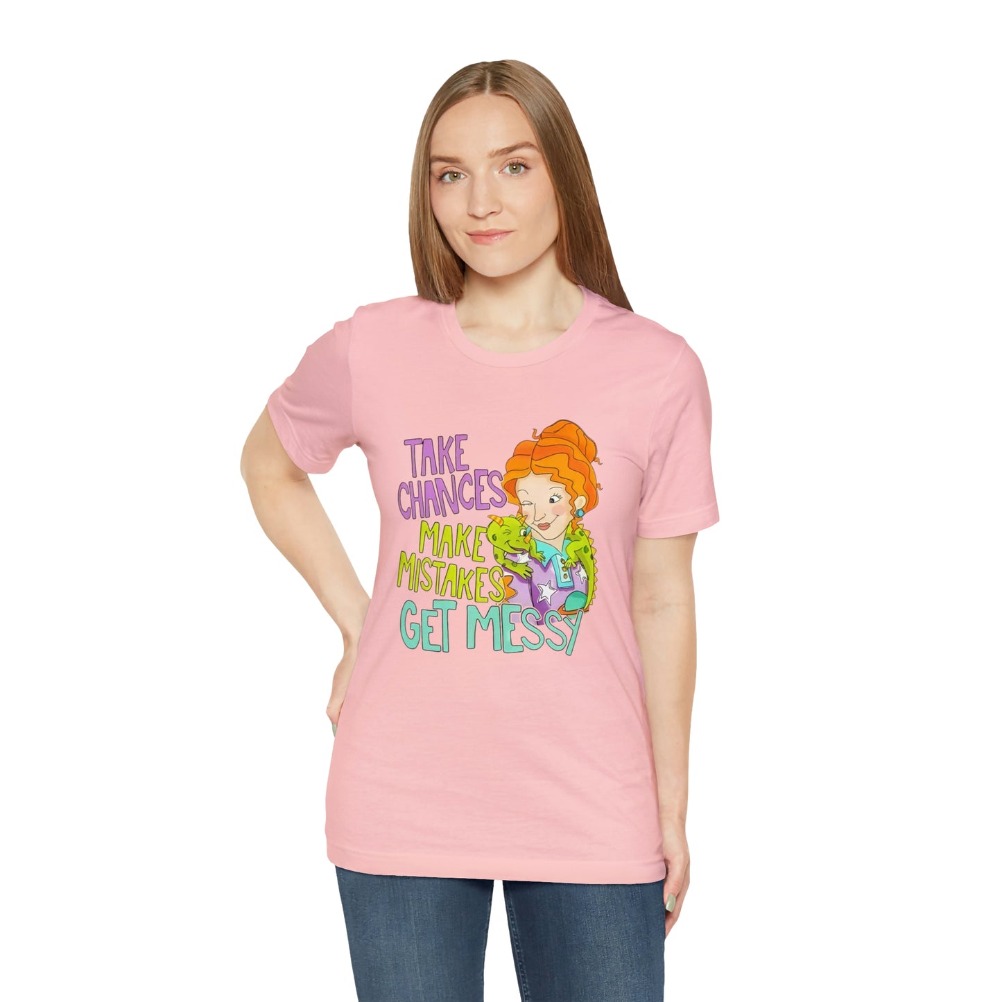 Take Chances ms Frizzle Science Classroom Teacher Shirt Unisex Jersey Short Sleeve Tee