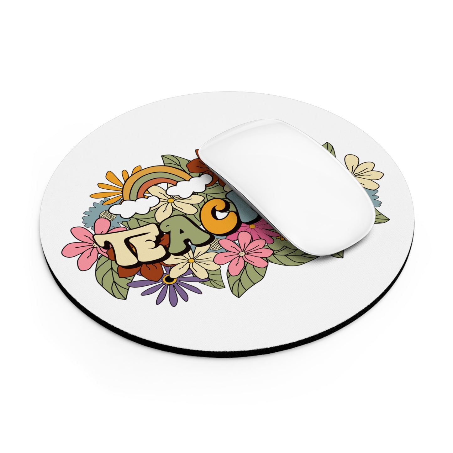 Bold Retro Groovy Teacher Mouse Pad