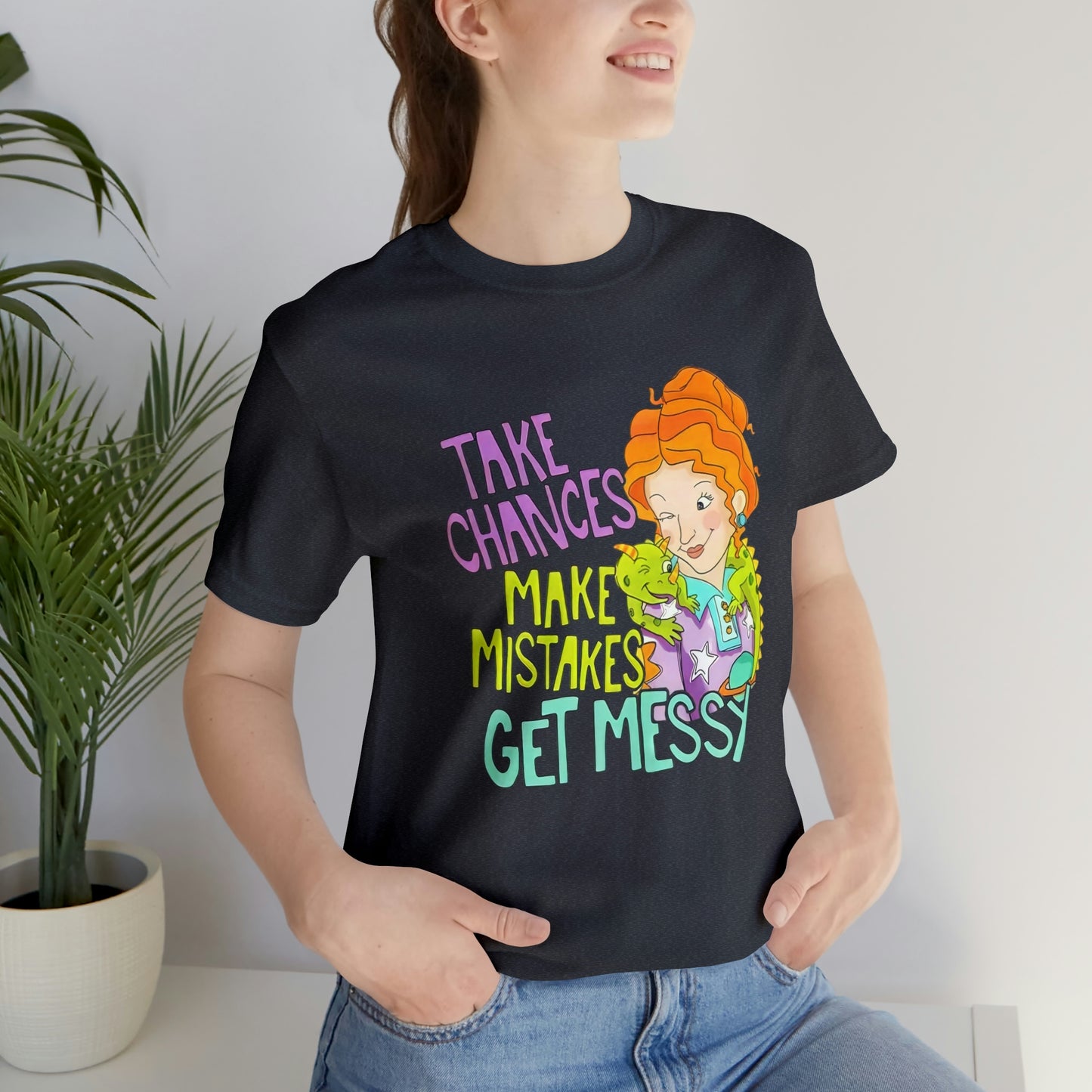 Take Chances ms Frizzle Science Classroom Teacher Shirt Unisex Jersey Short Sleeve Tee
