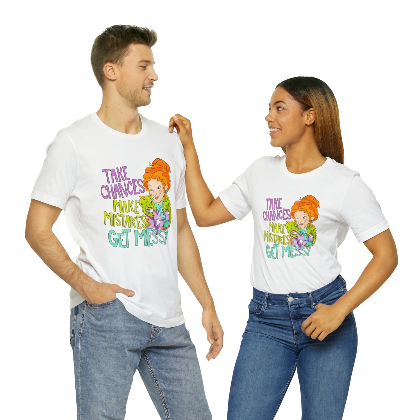 Take Chances ms Frizzle Science Classroom Teacher Shirt Unisex Jersey Short Sleeve Tee