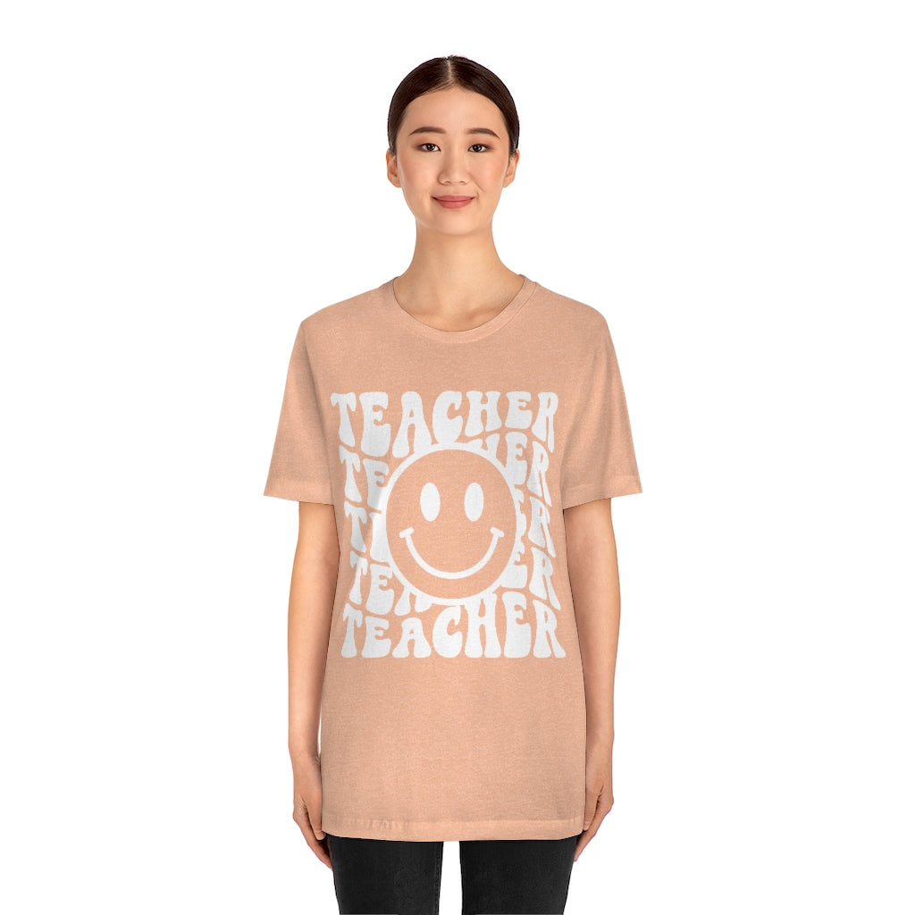 Groovy Teacher Retro Unisex Jersey Short Sleeve Tee