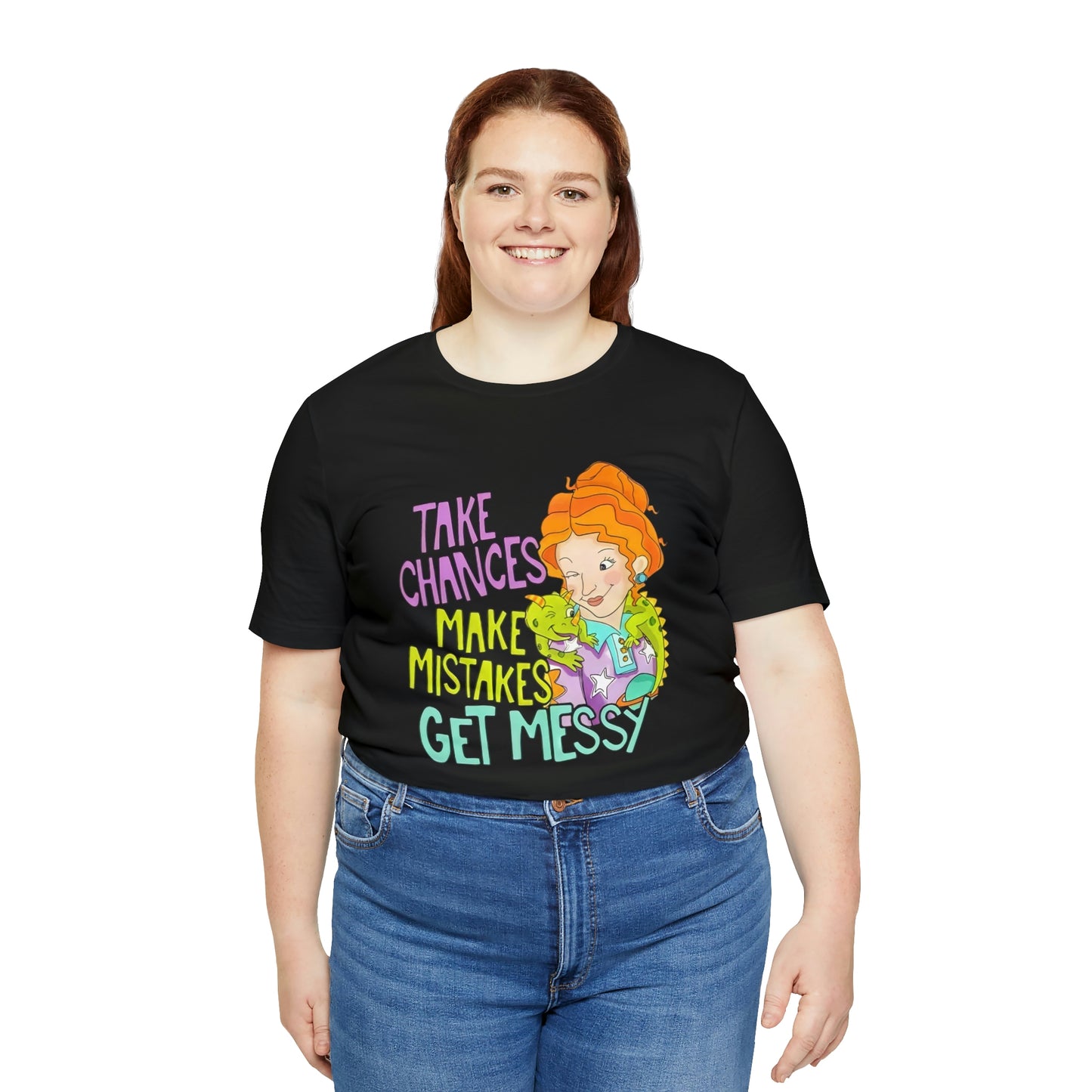 Take Chances ms Frizzle Science Classroom Teacher Shirt Unisex Jersey Short Sleeve Tee
