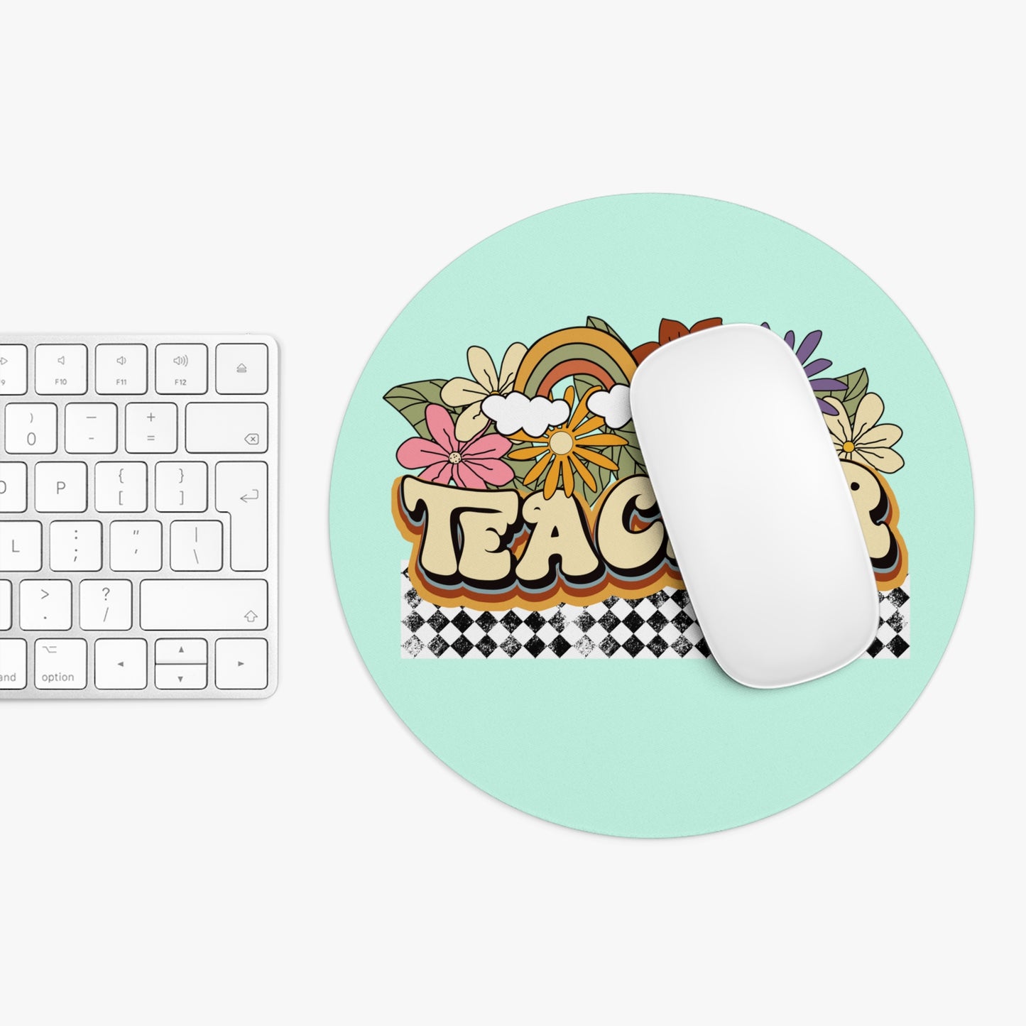 Retro Groovy Teacher Mouse Pad