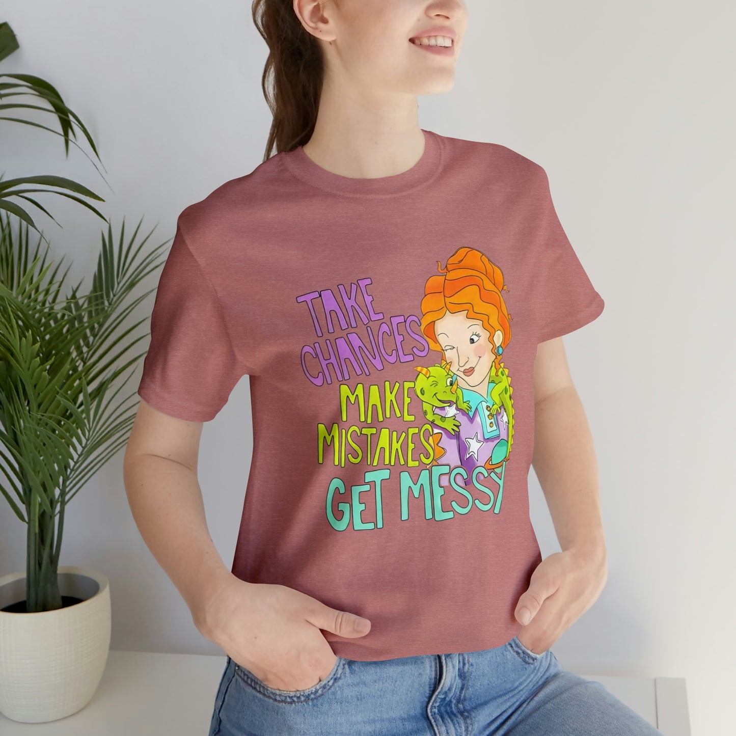 Take Chances ms Frizzle Science Classroom Teacher Shirt Unisex Jersey Short Sleeve Tee