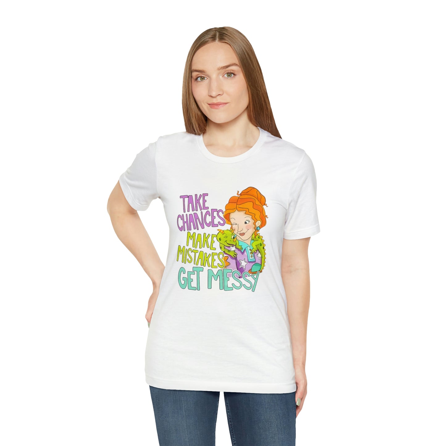 Take Chances ms Frizzle Science Classroom Teacher Shirt Unisex Jersey Short Sleeve Tee