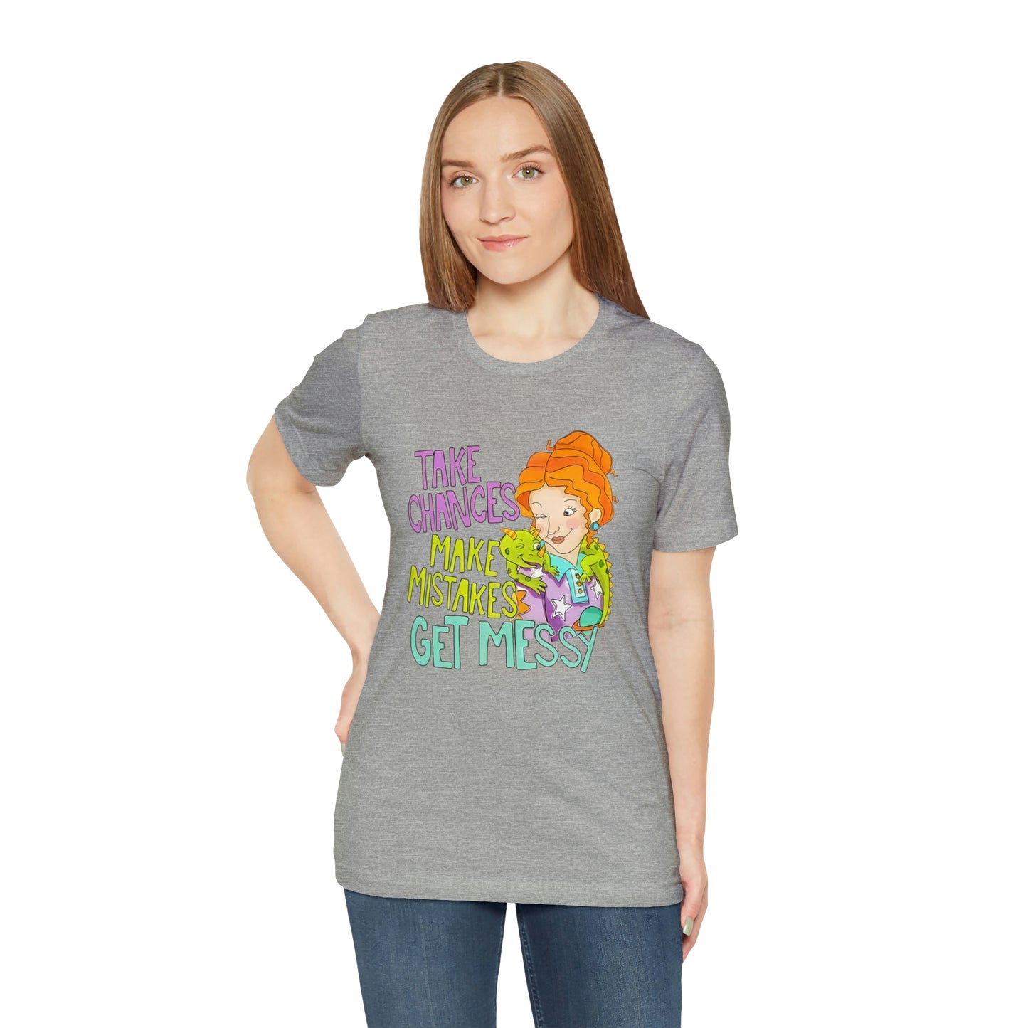 Take Chances ms Frizzle Science Classroom Teacher Shirt Unisex Jersey Short Sleeve Tee