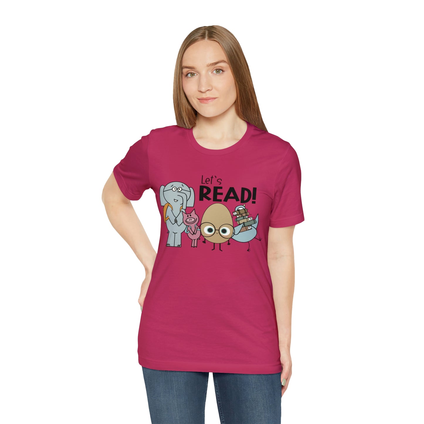 Lets Read Favorite picture book character teacher shirt Unisex Jersey Short Sleeve Tee