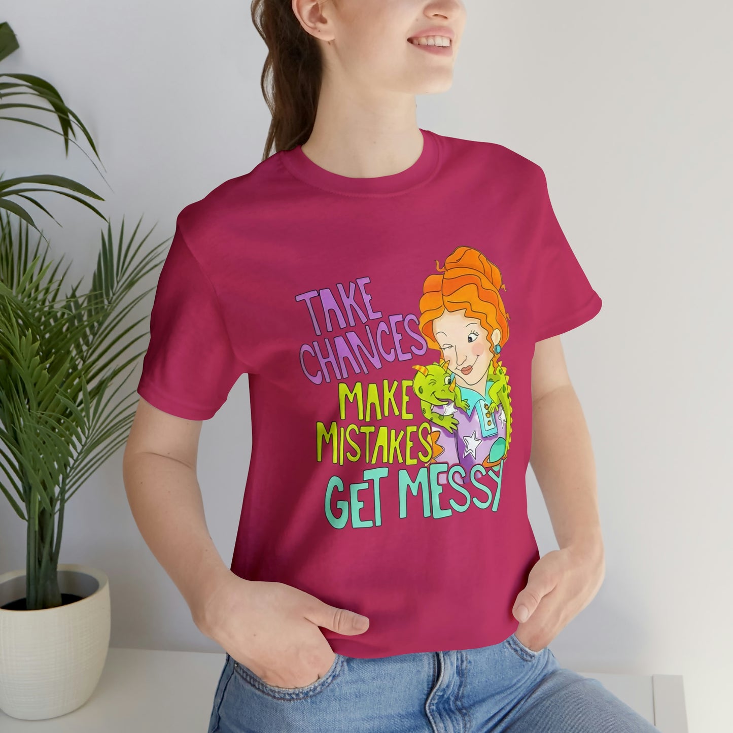 Take Chances ms Frizzle Science Classroom Teacher Shirt Unisex Jersey Short Sleeve Tee