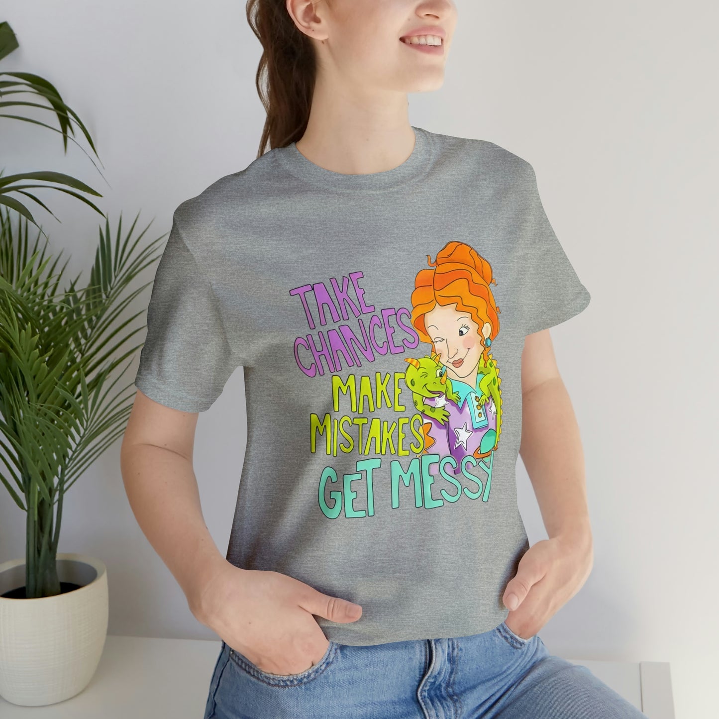 Take Chances ms Frizzle Science Classroom Teacher Shirt Unisex Jersey Short Sleeve Tee