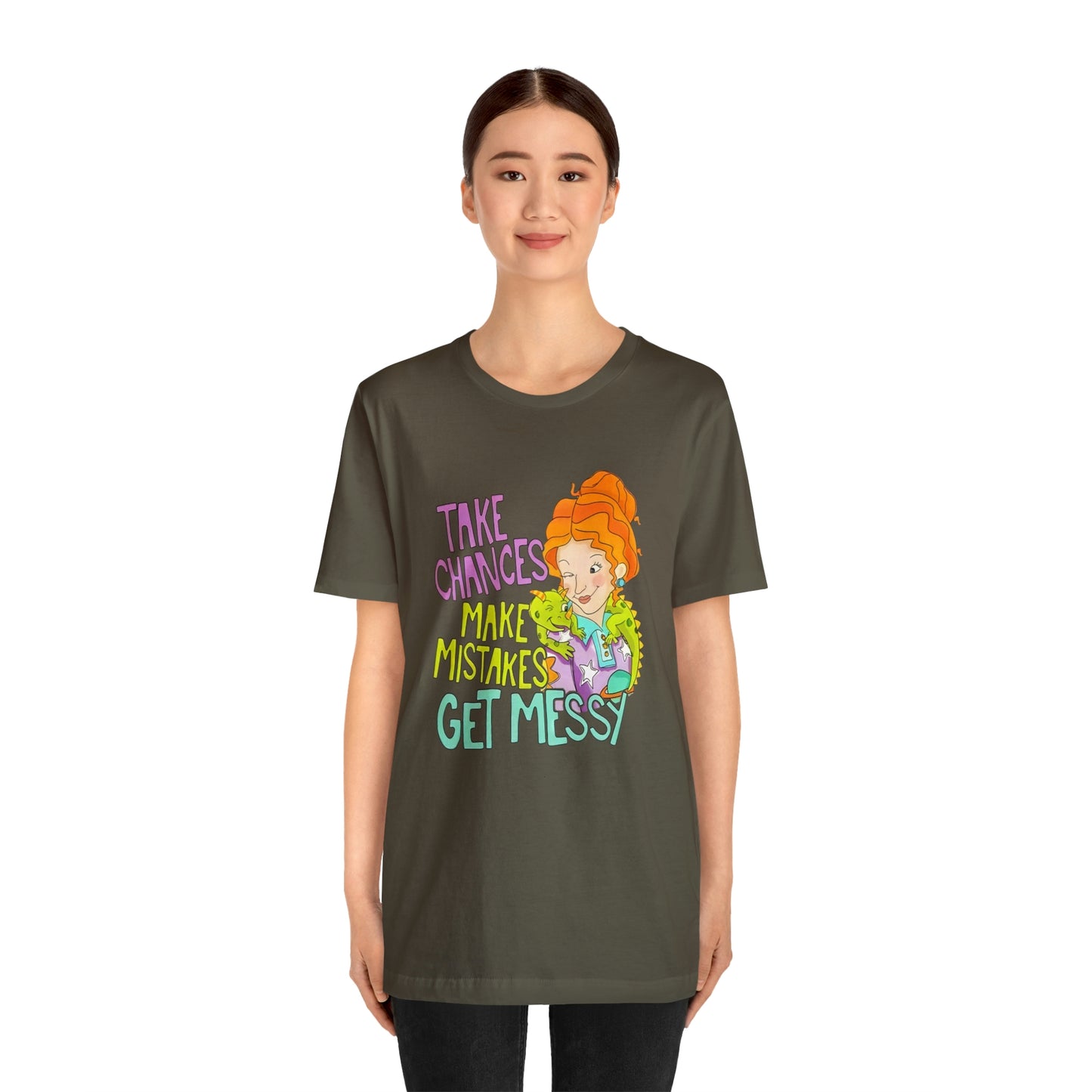 Take Chances ms Frizzle Science Classroom Teacher Shirt Unisex Jersey Short Sleeve Tee