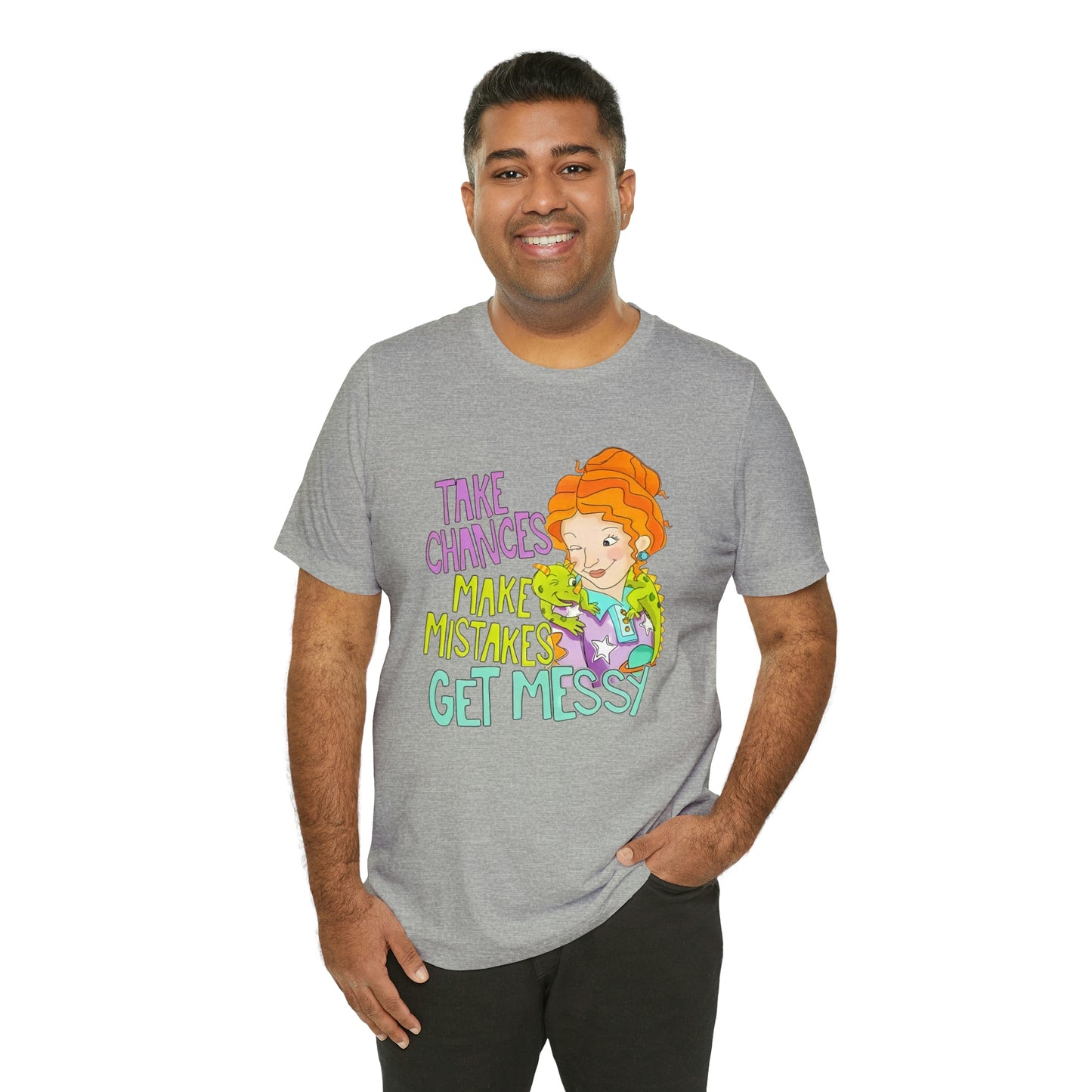 Take Chances ms Frizzle Science Classroom Teacher Shirt Unisex Jersey Short Sleeve Tee