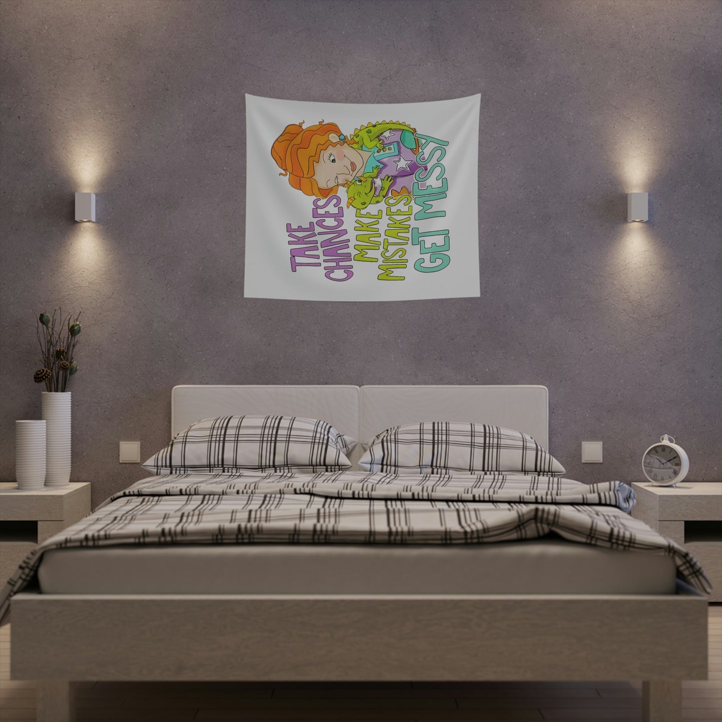 Take Chances Make mistakes Get Messy ms Frizzle Printed Wall Tapestry