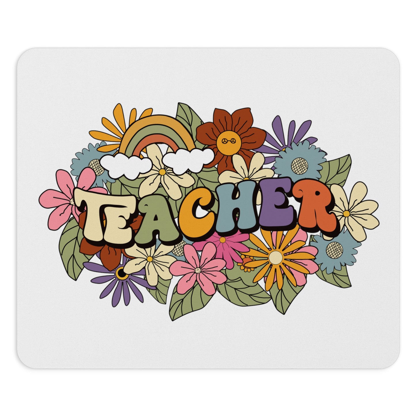 Bold Retro Groovy Teacher Mouse Pad