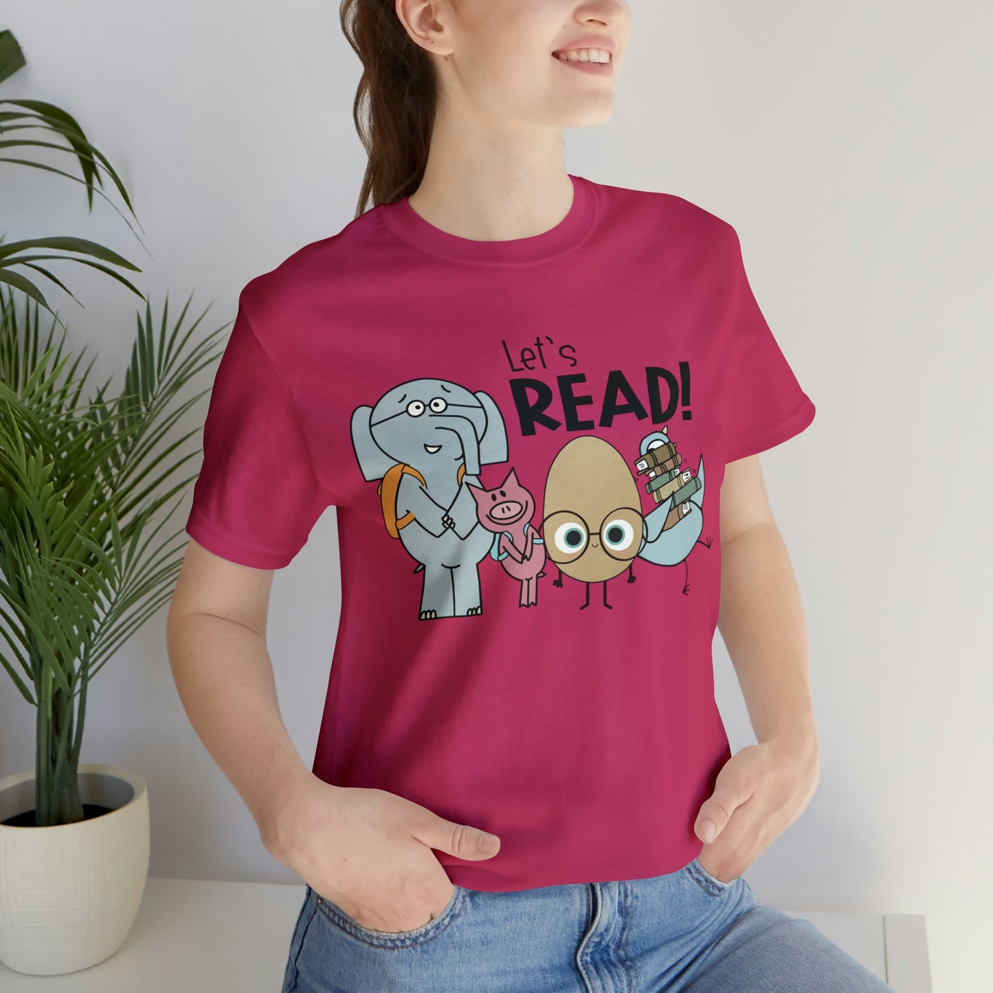 Lets Read Favorite picture book character teacher shirt Unisex Jersey Short Sleeve Tee