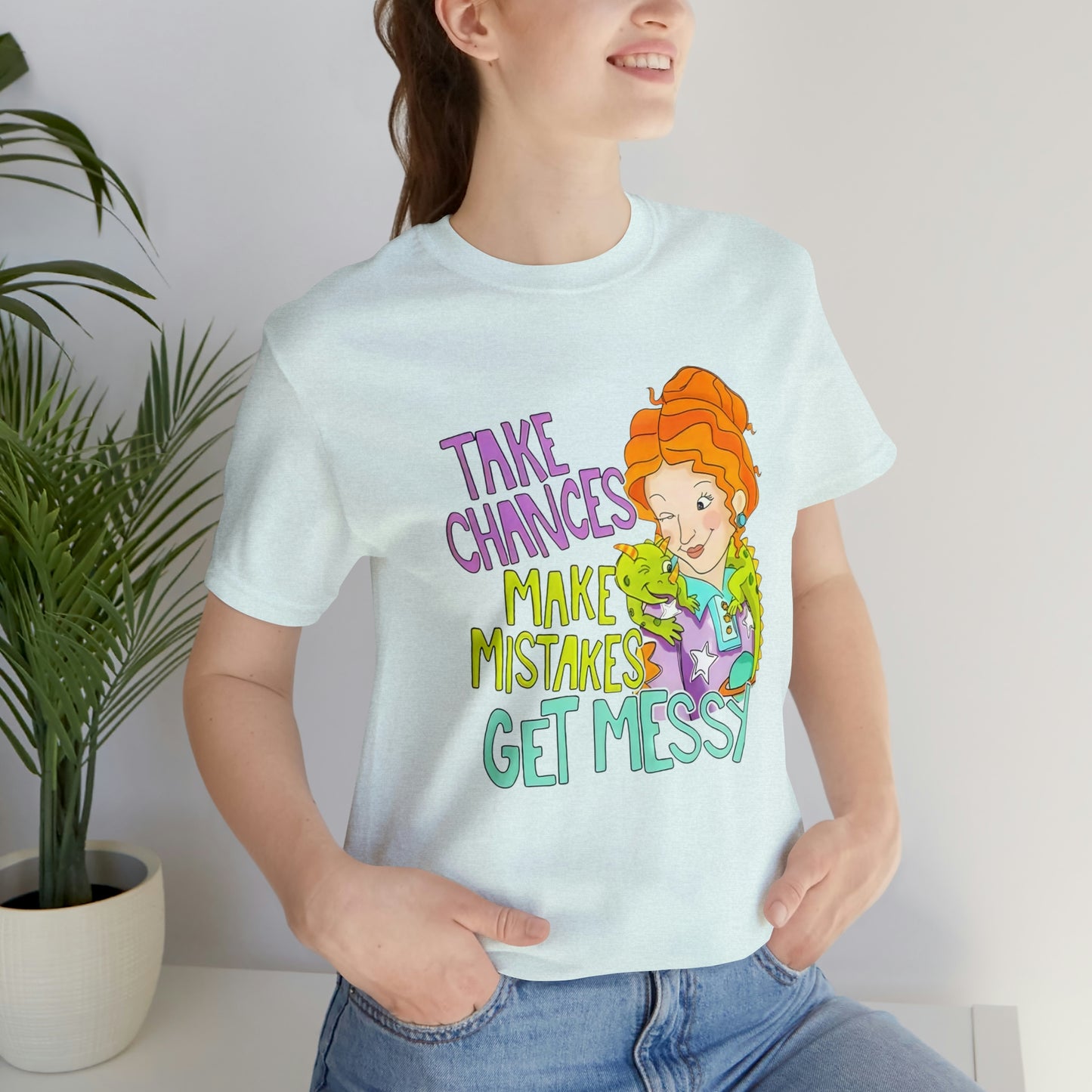 Take Chances ms Frizzle Science Classroom Teacher Shirt Unisex Jersey Short Sleeve Tee