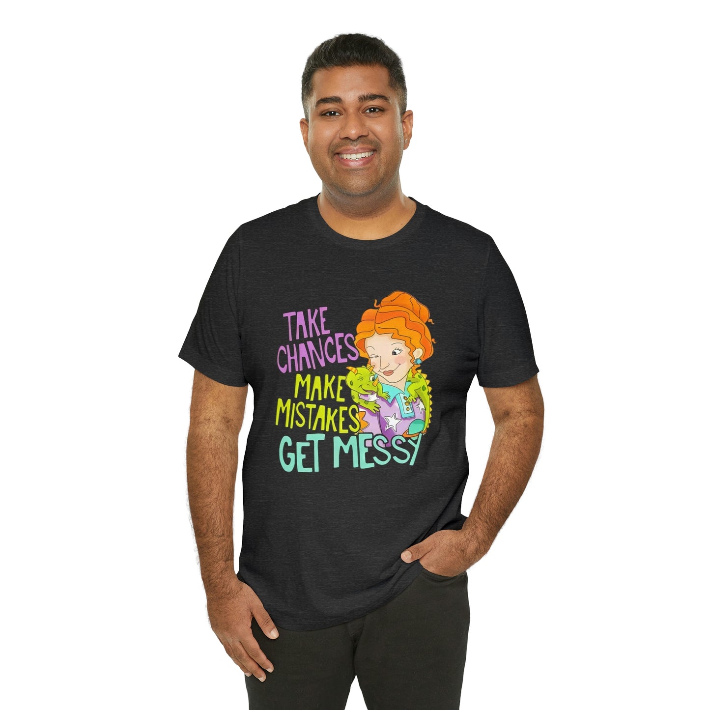 Take Chances ms Frizzle Science Classroom Teacher Shirt Unisex Jersey Short Sleeve Tee