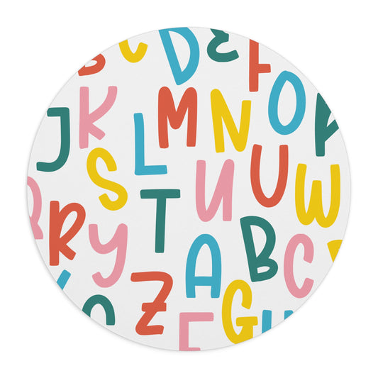 colorful alphabet teacher Mouse Pad