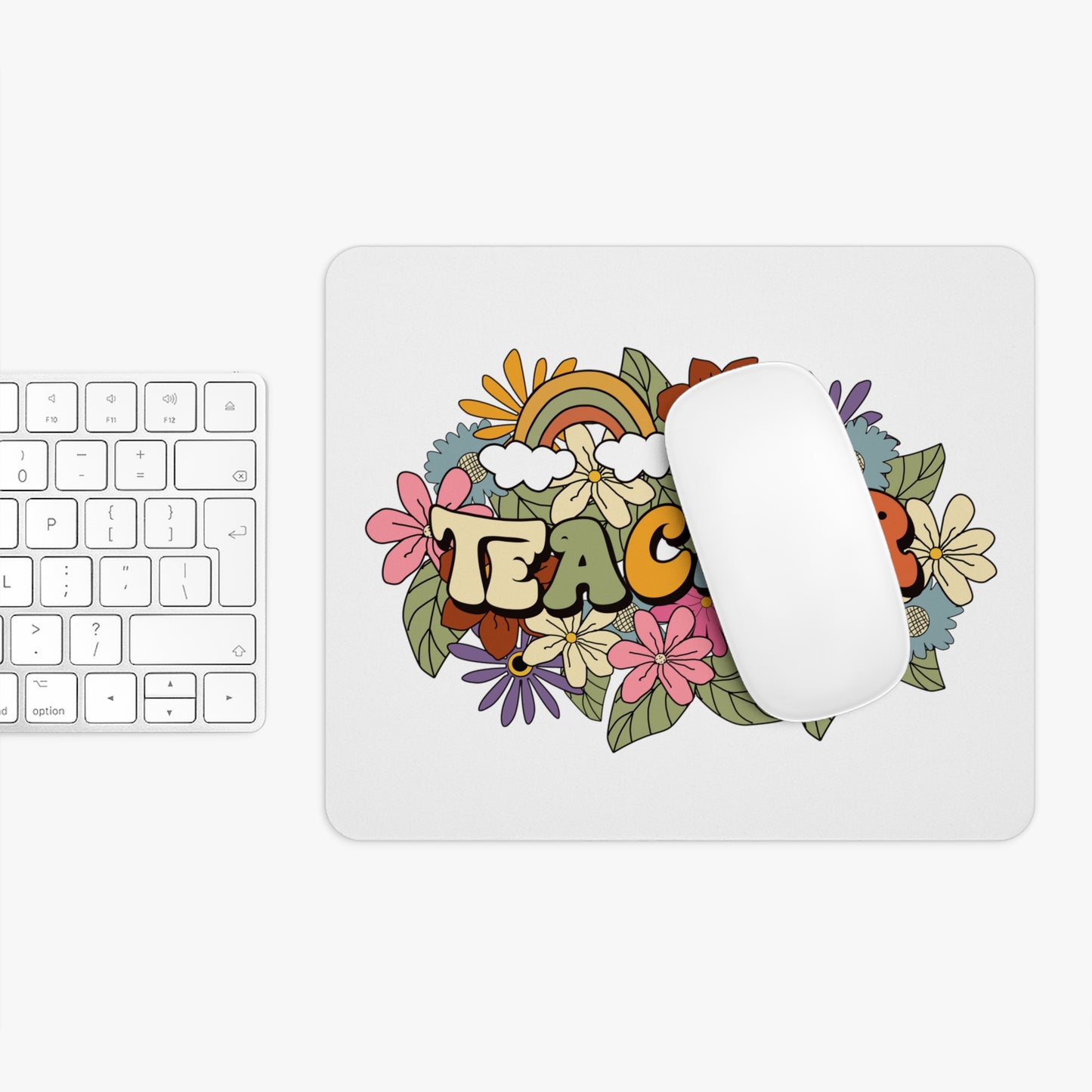 Bold Retro Groovy Teacher Mouse Pad