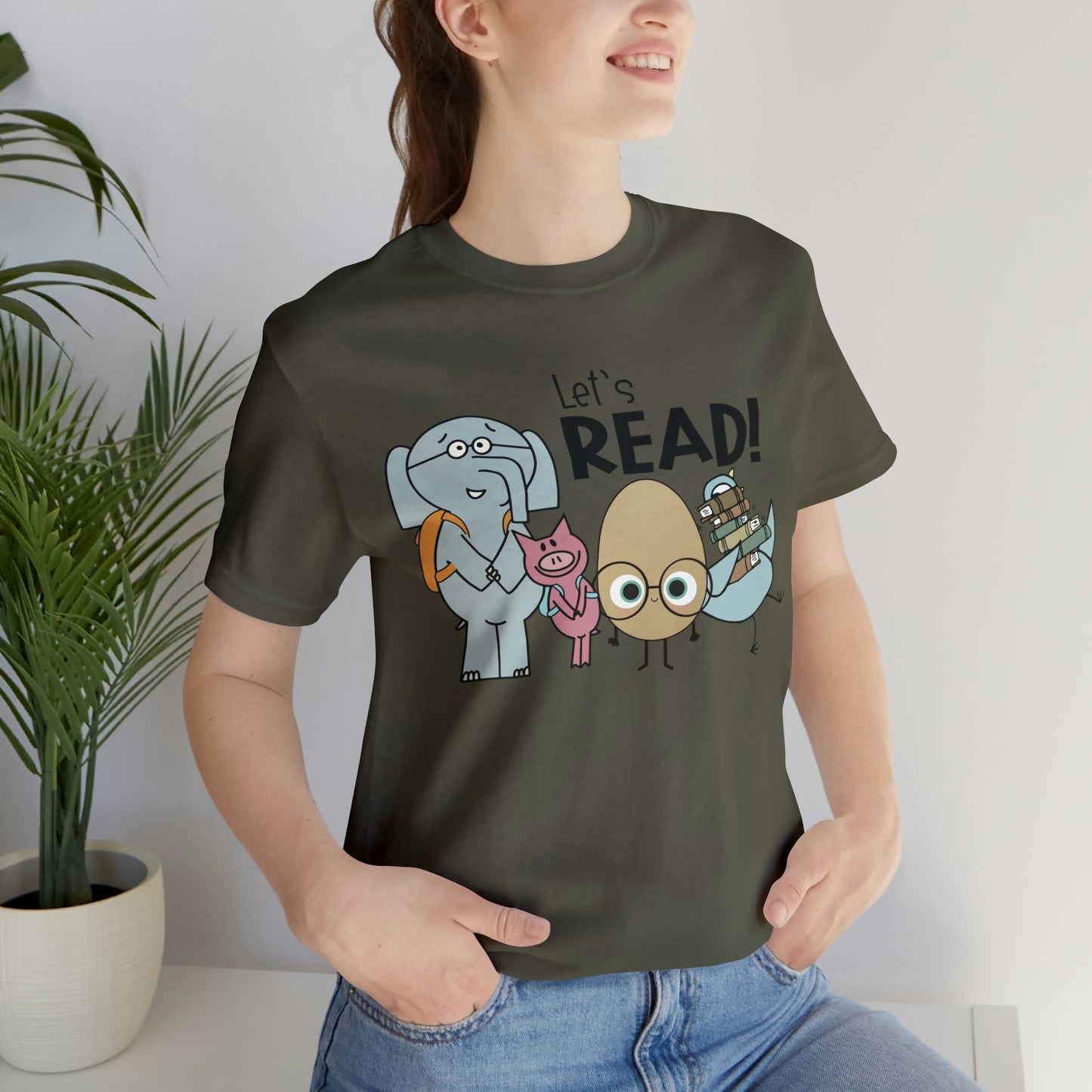 Lets Read Favorite picture book character teacher shirt Unisex Jersey Short Sleeve Tee