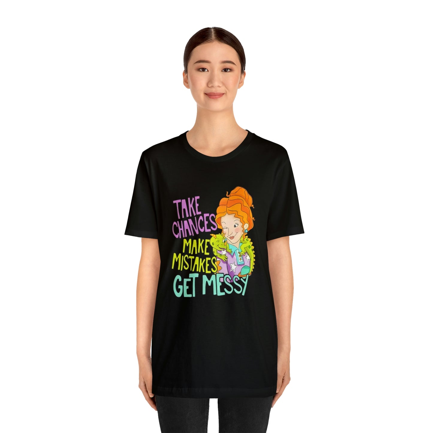 Take Chances ms Frizzle Science Classroom Teacher Shirt Unisex Jersey Short Sleeve Tee